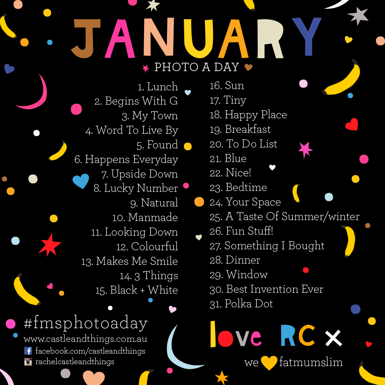 January 2014 Photo A Day List Coll Writes